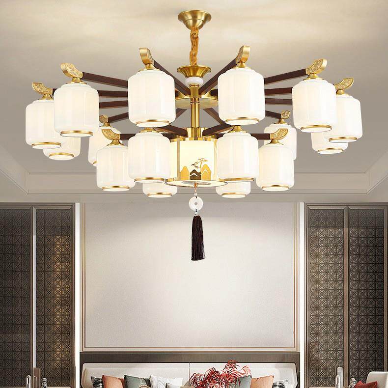 新中式吊灯 别墅酒店中国风家用吸吊两用客厅餐厅卧室吸顶灯 灯具