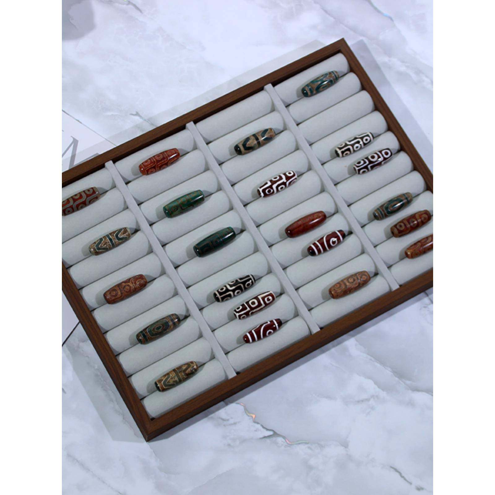 天珠收纳盒木纹天珠首饰盒收纳盘子裸珠饰品展示托盘看货盘子,3C数码配件,其它配件,淘宝优惠券,粉丝福利购,淘宝优惠卷