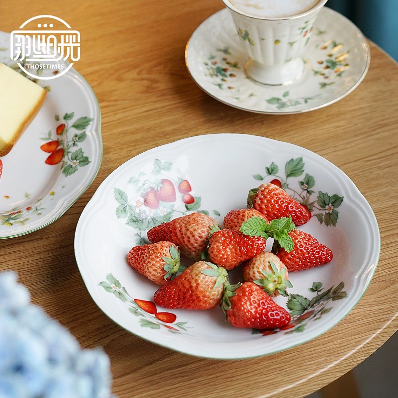 欧式复古家用餐具碗盘菜盘西餐沙拉盘水果盘子韩式陶瓷饭碗