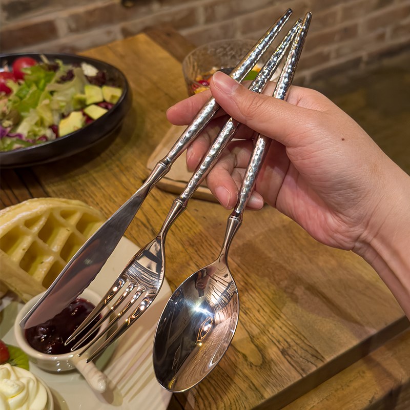 仙女氛围感西餐餐具~304不锈钢吃牛扒牛排刀水果主餐叉喝汤饭勺子