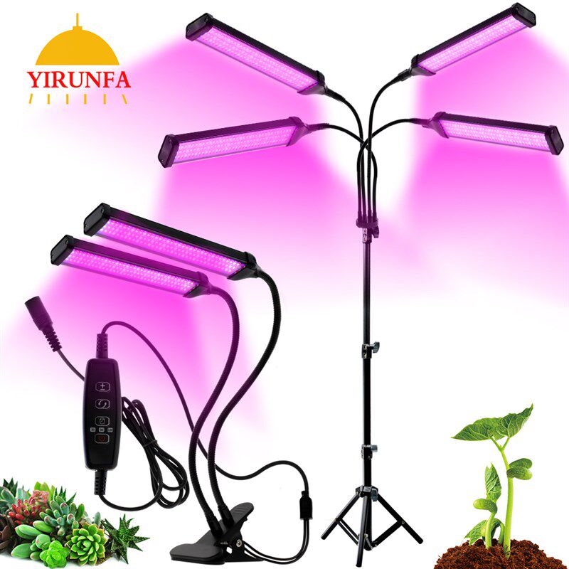 led植物生长灯USB循环定时室内多肉上色全光谱四管夹子红蓝补光灯