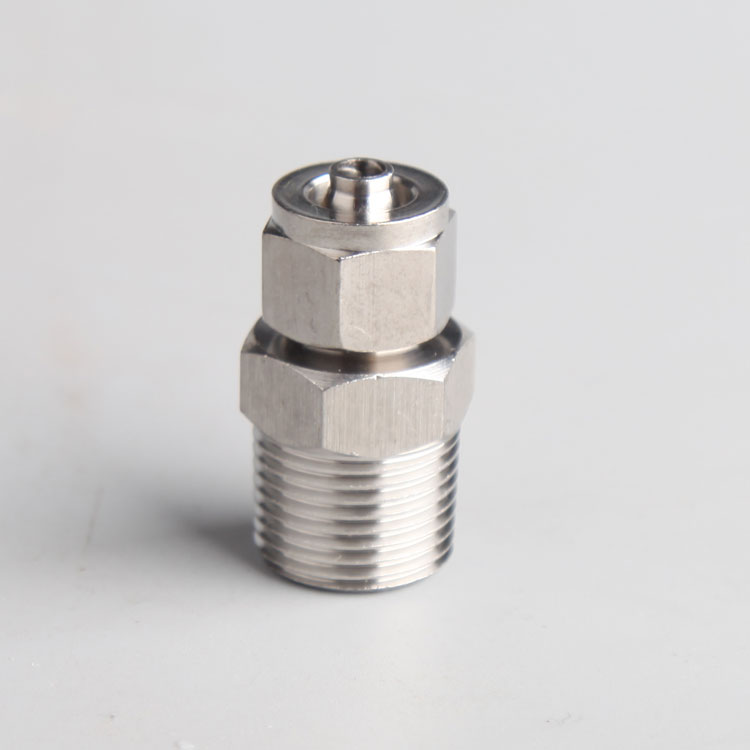 30不锈钢快拧PC直通终端螺纹接头 锁母接头 快拧外螺纹软管接头