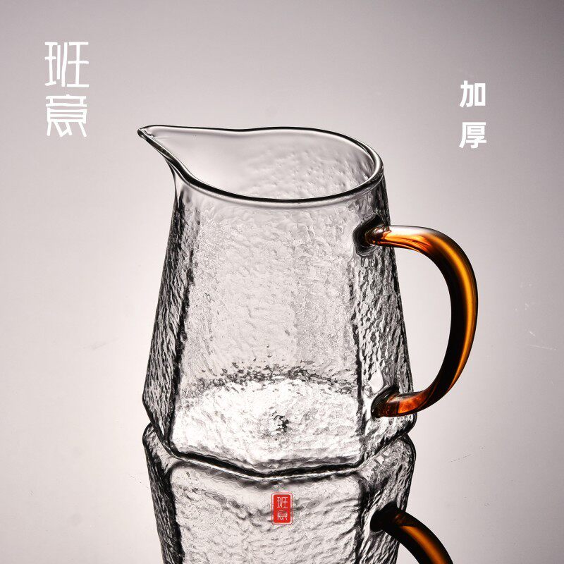 班意 耐热公道杯加厚防爆玻璃八角杯茶漏套装大容量分茶器 家用