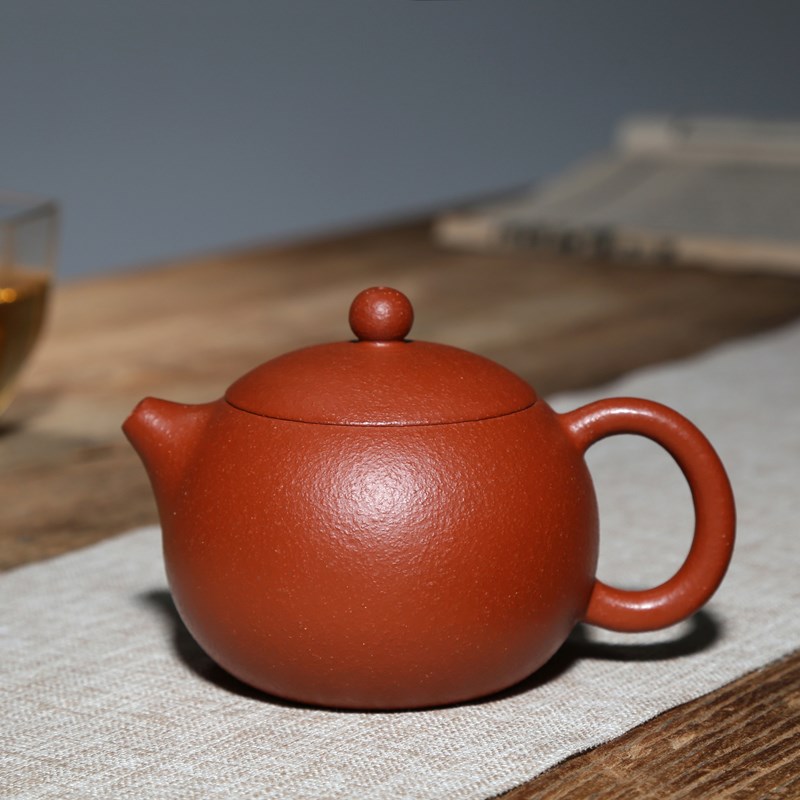 宜兴紫砂壶泡茶壶吴海良原矿梨皮朱泥壶纯手工壶300CC大品西施壶