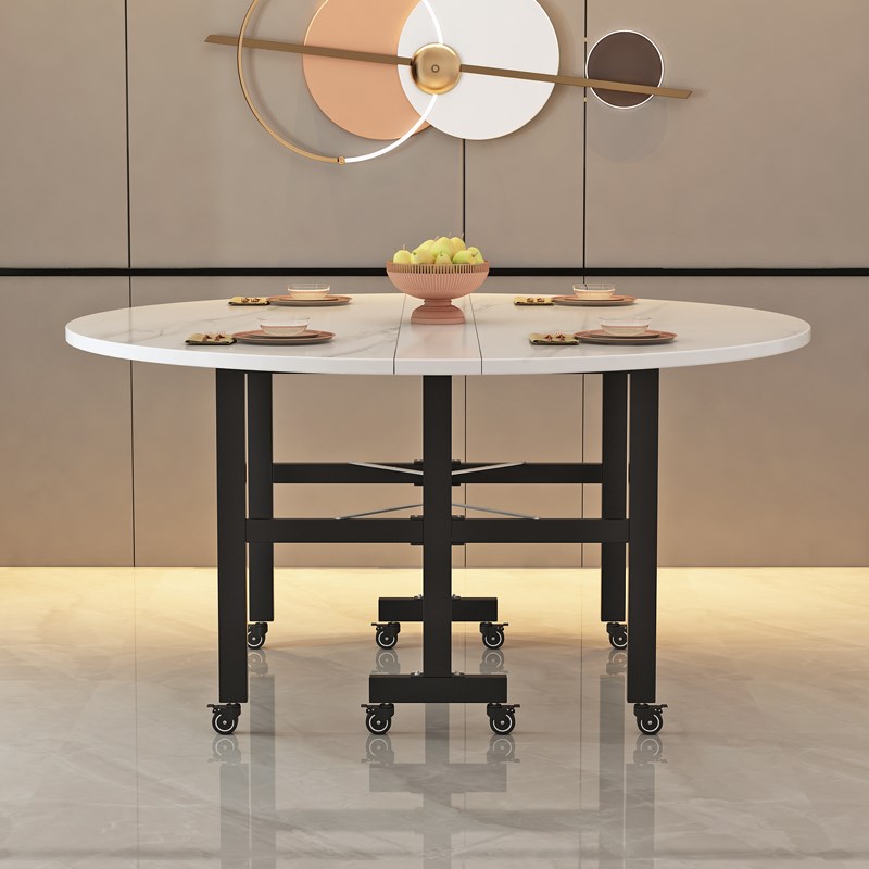 家用折叠桌大圆桌子餐桌小户型客厅超薄可移动免安装多功能吃饭桌