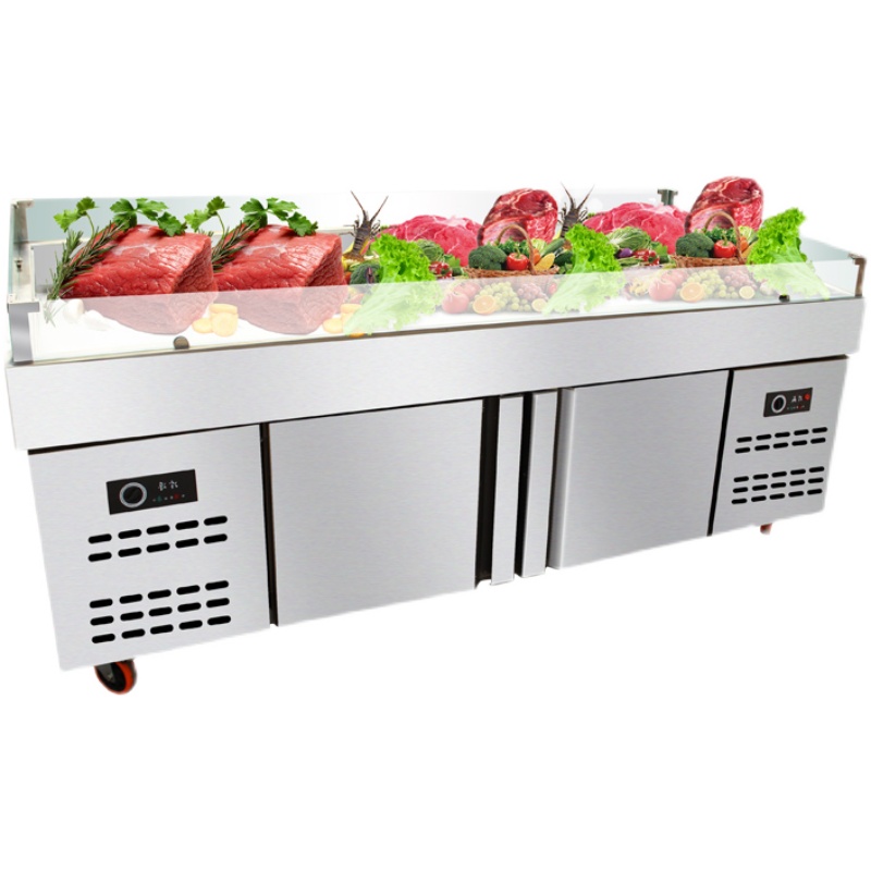 自助餐海鲜冰台商用生鲜冷藏展示柜急冻台超市饭厅冷冻柜保鲜柜