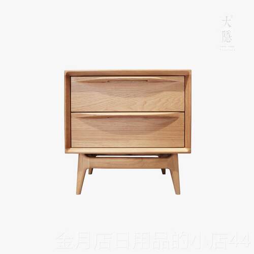 高档实大隐艺北欧白橡木木家具现代简约创意时柜尚床术头斗柜收纳