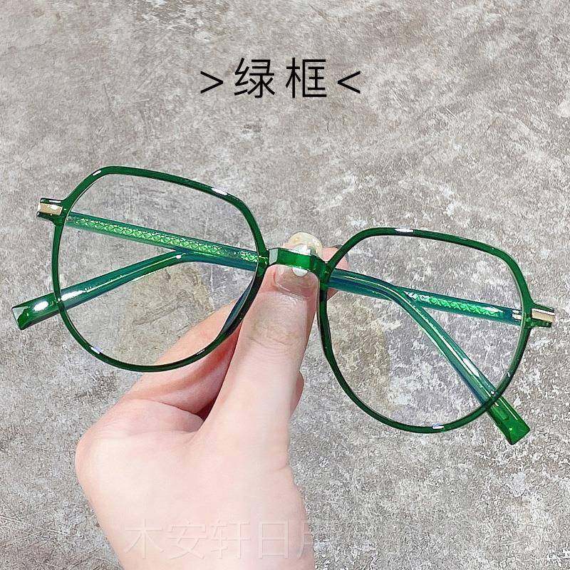 正品防蓝眼光镜射女手机护眼防辐平光素颜眼镜框配大脸覆古韩版可