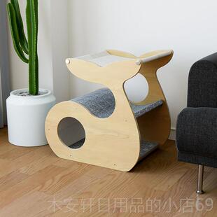 正品喵篷林苑多猫家猫窝夏冬实木双层帐四季通用吊床庭封闭式猫半