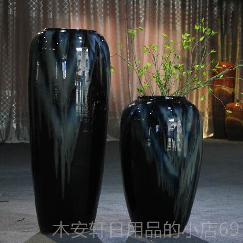 正品陶瓷花花盆样板房酒会所落大花瓶插花欧式地客厅摆店件陶瓶罐