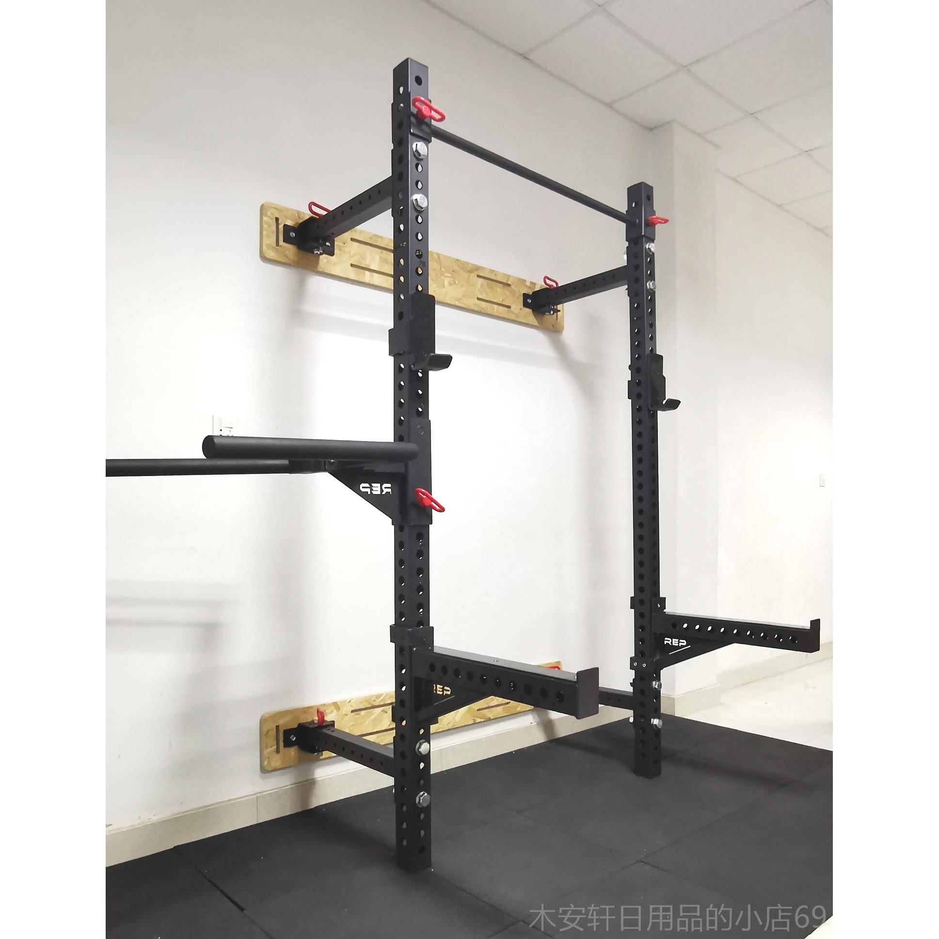 正品深蹲架卧推架 可教折靠墙款健身房叠私 健身器材