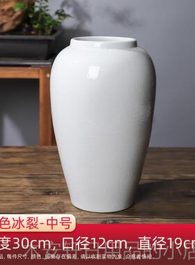 正品宋代摆美学件高风级感奶油景德陶瓷花瓶白色花瓶镇可水培插羽