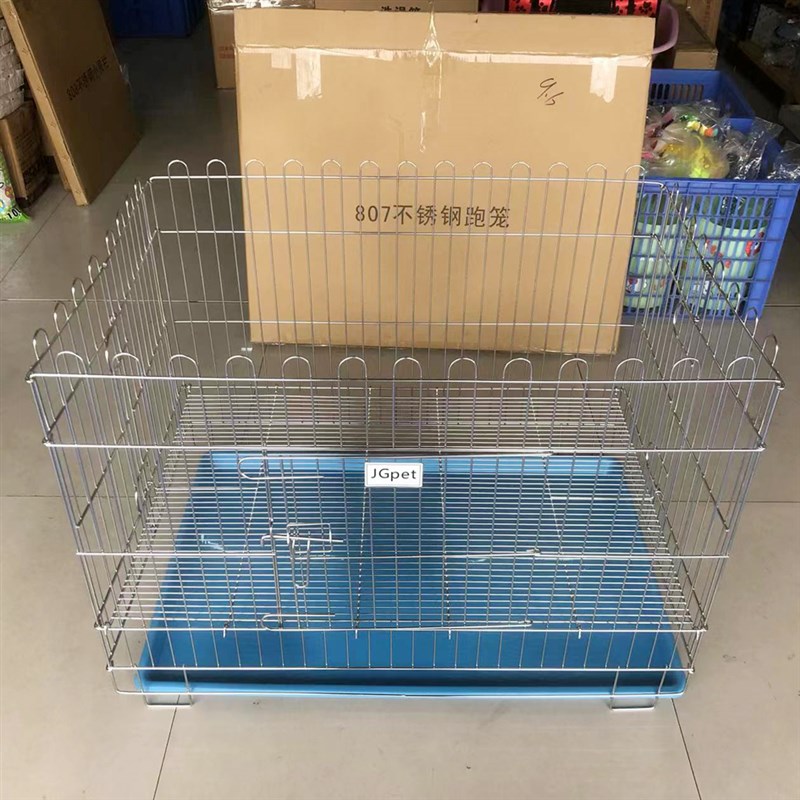 室外不锈钢狗狗跑笼猫狗展示笼室内折叠式不锈钢围栏护栏四片装