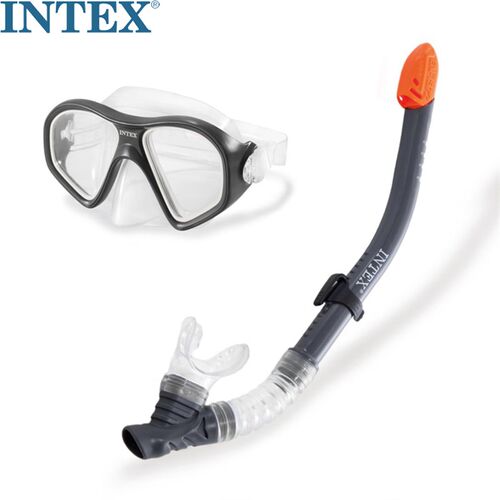 INTEX进口材质潜水镜套装呼吸管半干防水游泳镜浮潜三宝防雾面罩