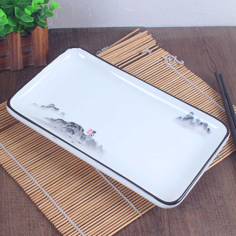 国风长方盘冷热菜盘炒菜盘平盘异形盘寿司盘陶瓷牛排盘盘子水果盘
