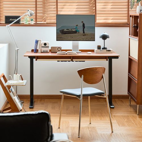 出乎生活密斯升降桌电动实木学习书桌电竞智能电脑桌办公桌工作台