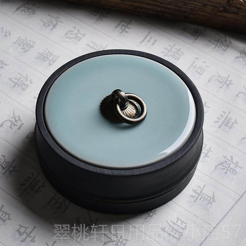 正品入相天然原石青山砚书法专用带盖子4盒5寸台墨池墨碟毛笔磨墨