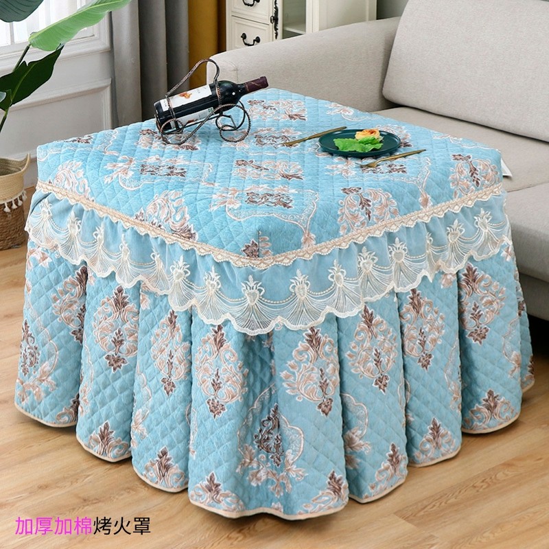 新款烤火罩冬季取暖烤火桌子套正方形加厚加棉电炉罩家用麻将机罩