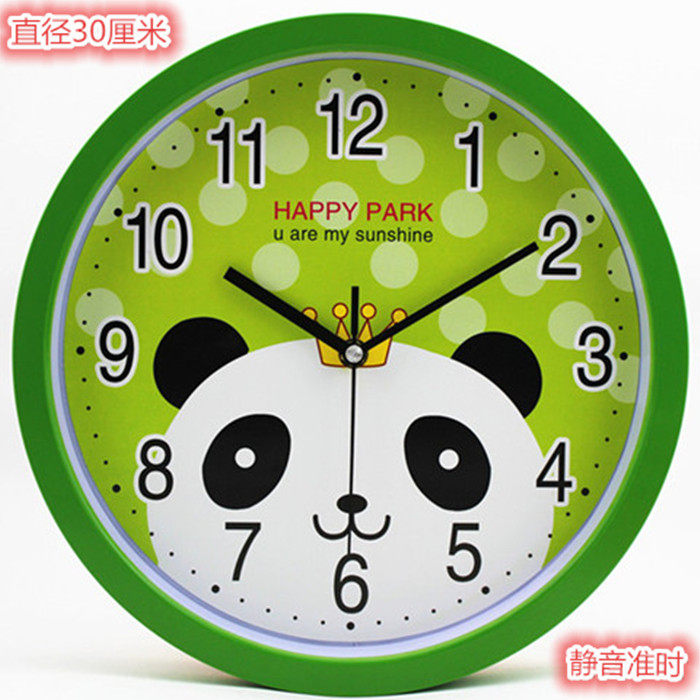 上海12英寸客厅卧室创意挂表儿童房静音墙钟表幼儿园卡通可爱挂钟