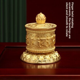 黄铜藏指捻轮式 饰品无声 捻筒车载家庭浮雕手工L桶办公室装