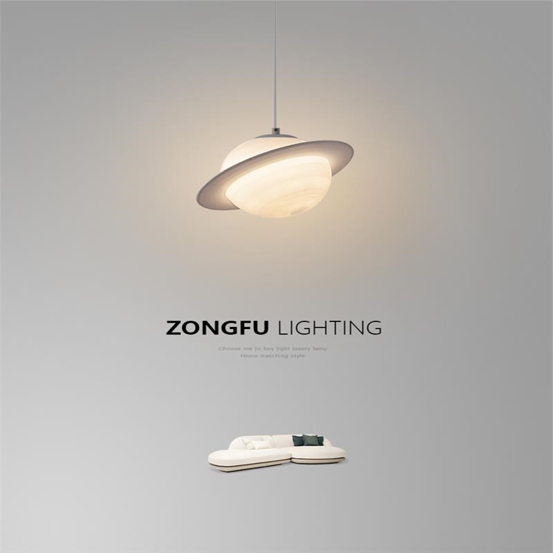 床头吊灯简约现代浪漫土星装饰灯个性创意小行星书房卧室阳台灯具