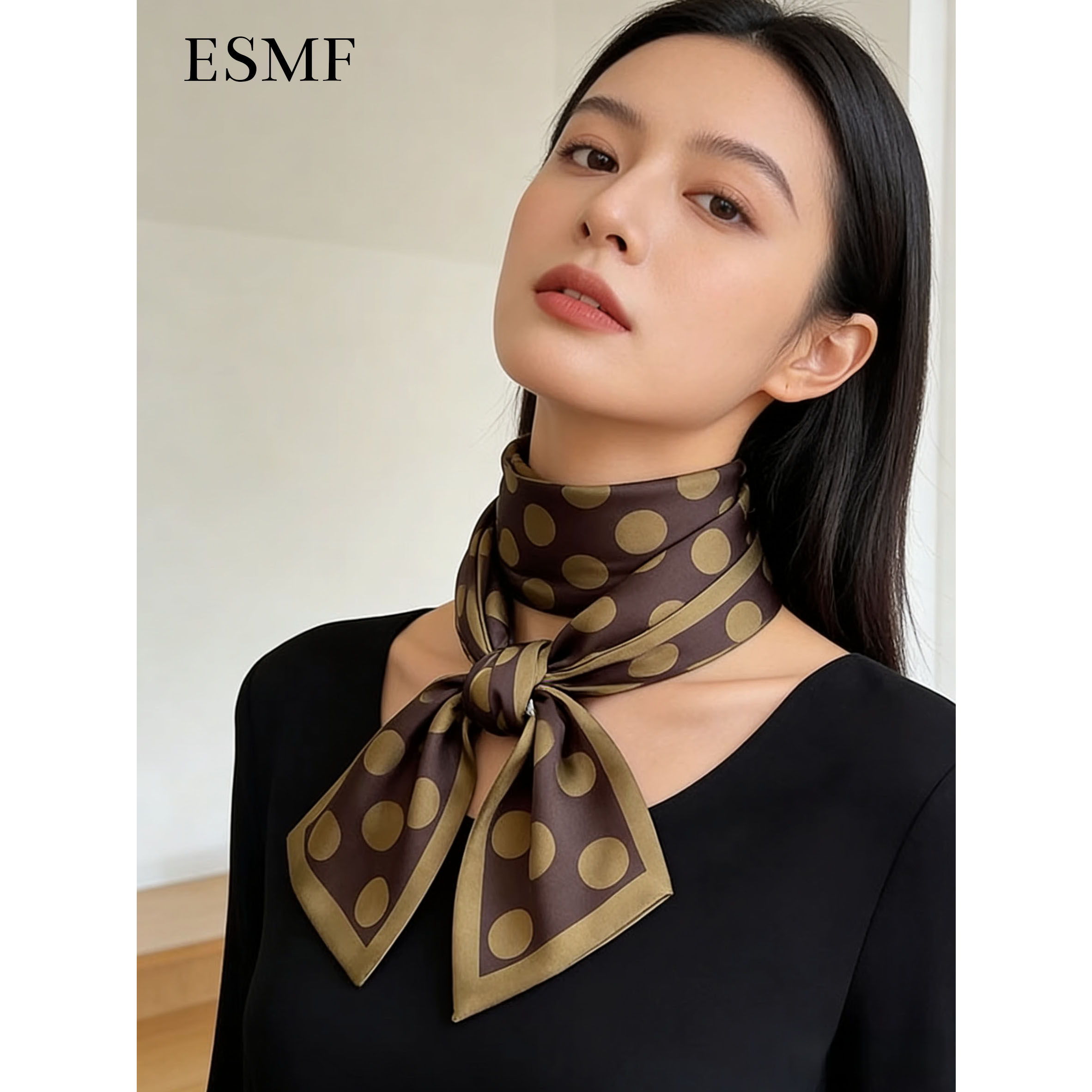 ESMF2026高级感波点长条丝巾