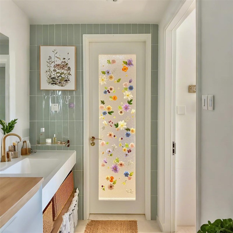 法式复古玻璃门卫生间门半墙门浴室门厕所门透光不透人玻璃隔断门