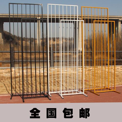 新款婚庆道具铁艺线条屏风长方框婚礼舞台装饰背景几何花架摆件