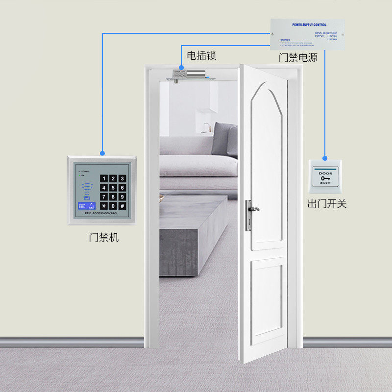 电子门禁系统套装小区门禁一体机铁门玻璃门防火门磁力锁电插锁