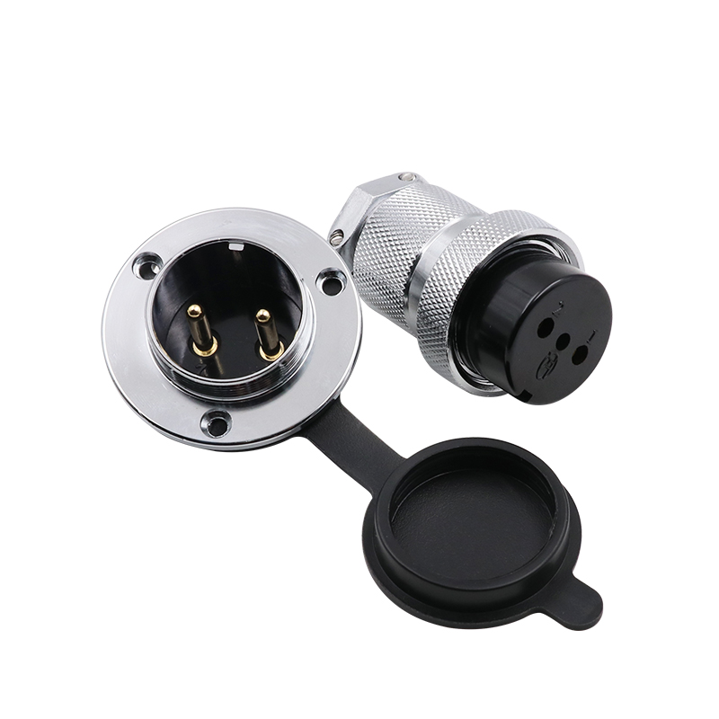 航空插头GX30-2芯3--5--7-8-10-圆形法兰插座连接器开孔30mm