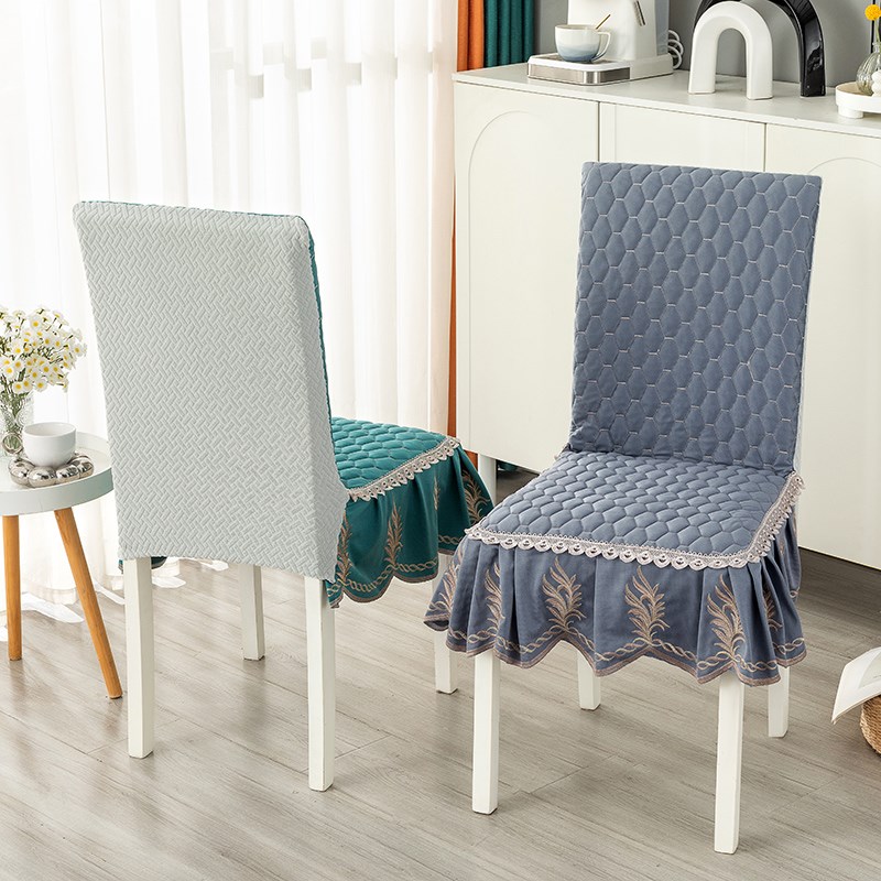 直背连体椅子套罩凳子套家用餐椅垫防滑坐垫靠背一体套简约餐椅套
