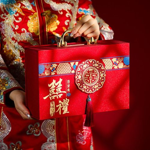 礼金箱结婚订婚彩礼钱盒子聘礼提亲红包现金礼盒高档定亲装彩礼箱