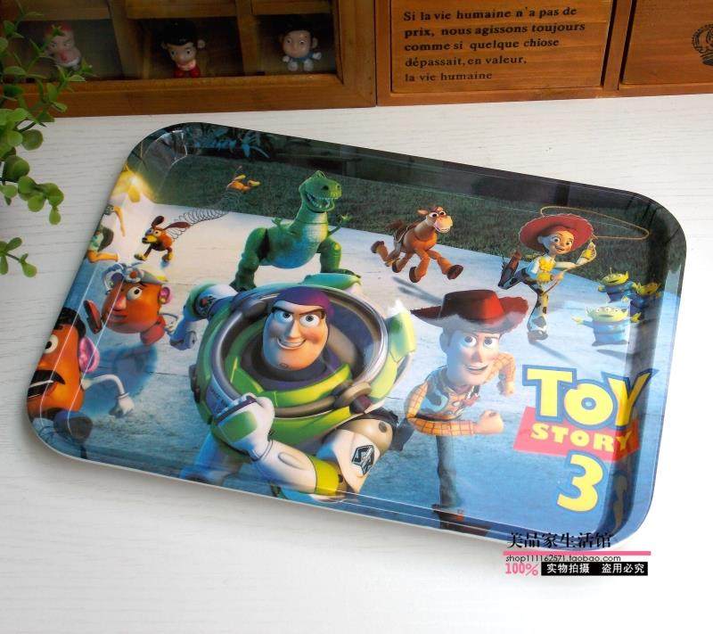 创意毛怪苏利文玩具总动员仿瓷密胺托盘 水果盘 糖果点心盘水杯盘