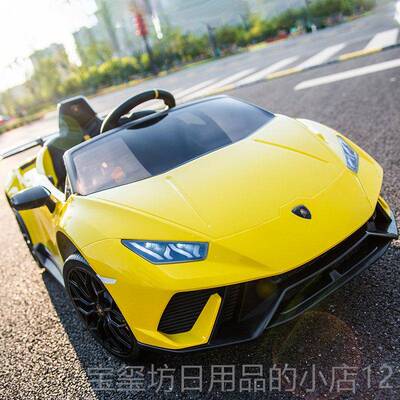 高档蓝宝坚尼儿童动车控遥四轮人玩具汽车可坐宝宝婴儿车子电网红