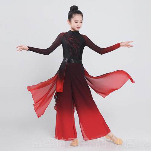 高档儿童古典舞荷花逸奖溯跃抬龙王九同演出服飘象王女行秧州歌扇
