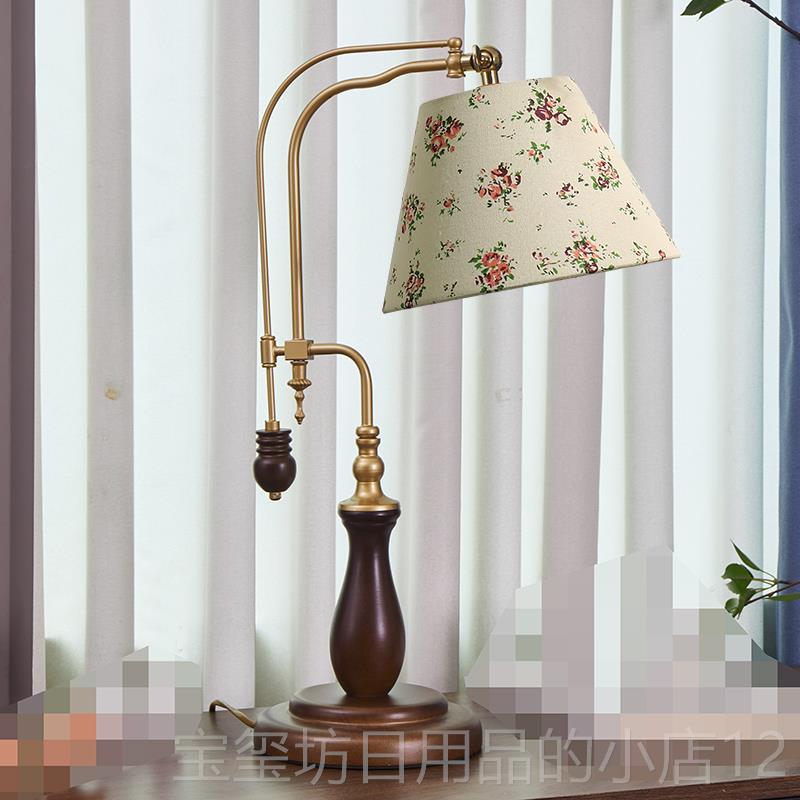 高档文艺古in风厅卧室床头灯美式乡村客实木灯饰温馨复浪漫s民国