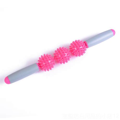 高档刺空心按棒小腿肉深层肌放松按摩摩筋络膜经棒滚轮瑜伽按摩棒