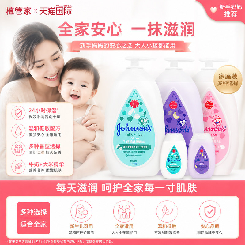 进口强生身体乳婴儿润肤露儿童宝宝牛奶补水滋润保湿润肤乳霜保湿