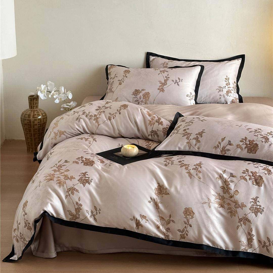 法式复古风丝滑凉感透气床品夏季用兰精莱赛尔天丝四件套