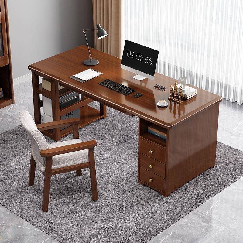 实木书桌书柜组合简约现代转角电脑桌简易办公桌家用卧室写字桌子