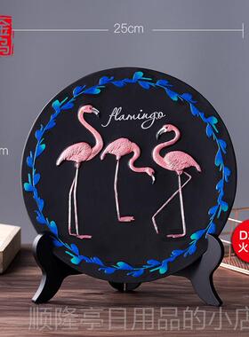 高档金乌炭雕北in风现欧代家居摆件客厅s电视柜玄关饰装品创意礼