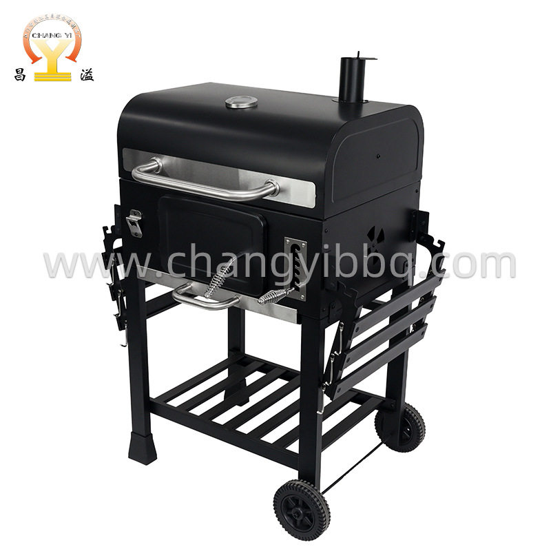 家用商用多功能美式户外BBQ烧烤炉别墅庭院天台木炭烟熏烧烤炉大