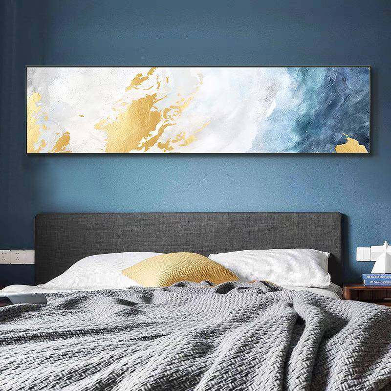 现代简约抽象卧室床头挂画轻奢横幅民宿宾馆酒店客房装饰画