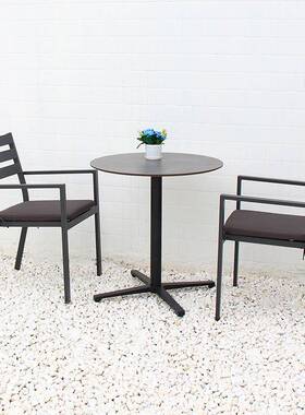 优澜户外家具餐桌椅休闲庭院露天外摆铝合金HPL圆桌花园阳台桌椅