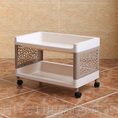 高档动可移多层收纳书架鞋架置物小餐货架车带万滑轮子手推车推车