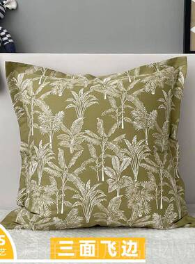 高档客厅发抱枕套大号靠枕65x65卧室5床头纯棉靠背套0x5不0c沙m含