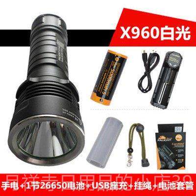 高档霸远光A8-X9电60超亮强光手电筒光射L2可充防聚水骑行家用 26