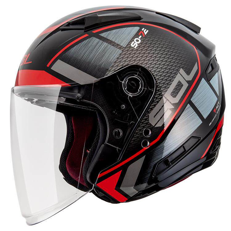 高档中国台湾SOL摩托-头盔浮世绘个性开放3/4四车季半盔式双镜片S