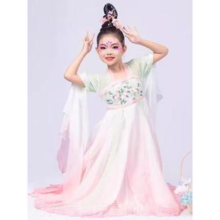 高档儿童悦花风朝古典舞蹈服中国仙春女花神暖意浓演出女童服花篮
