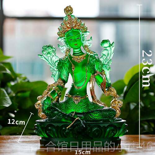 高档摆古度法琉璃贴金绿母佛佛像彩绘观音菩萨多尺寸寺院佛堂礼家